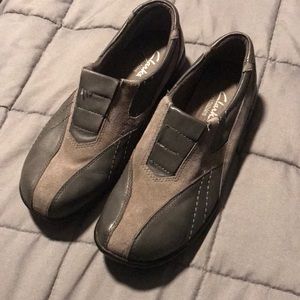 Clarks - Bendables Leather Slip on Grey Sneakers, Men's (Size 6)